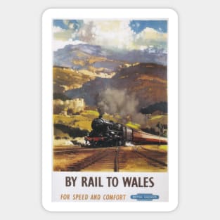 Wales - BR, WR - Vintage Railway Travel Poster - 1960 Sticker